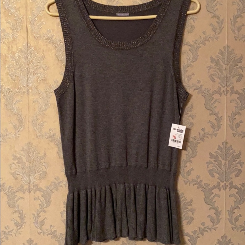 NWT Charlotte Russe Gray Sparkly Tank